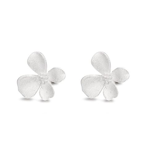 1 Pair Simple Style Flower Plating Sterling Silver Gold Plated Ear Studs