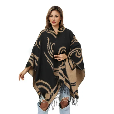 Women's Streetwear Geometric Imitation Cashmere Tassel Shawl