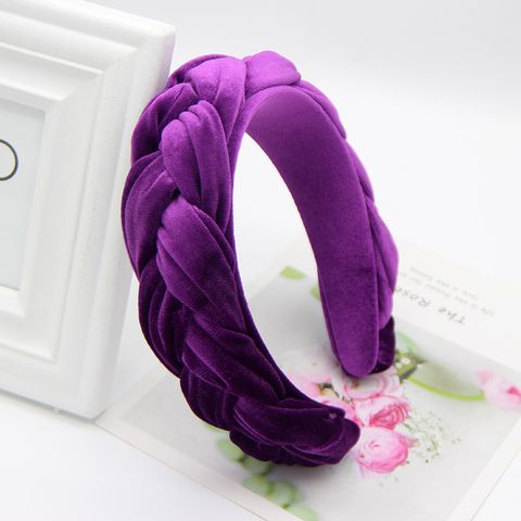 Women's Simple Style Commute Solid Color Velvet Braid Hair Band
