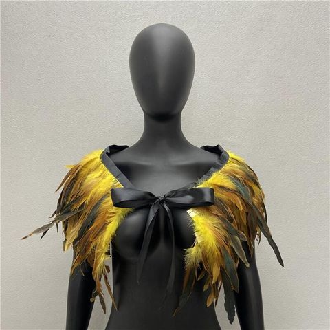 Unisex Punk Solid Color Chicken Feather Shawl