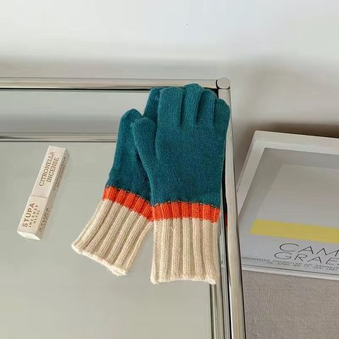 Women's Lady Simple Style Color Block Gloves 1 Set