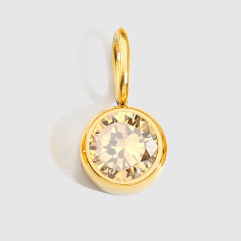 1 Piece Stainless Steel Rhinestones 14K Gold Plated Rose Gold Plated Inlay Polished Pendant