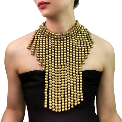 Vintage Style Geometric Solid Color Wood Women's Necklace