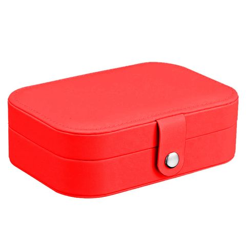 1 Piece Simple Style Solid Color Pu Leather Jewelry Boxes
