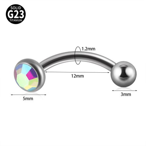 Casual Simple Style Shiny Ball G23 Titanium Zircon Eyebrow Nails Ear Studs In Bulk