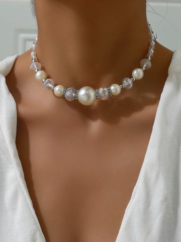 Lady Simple Style Geometric Imitation Pearl Alloy Women's Necklace