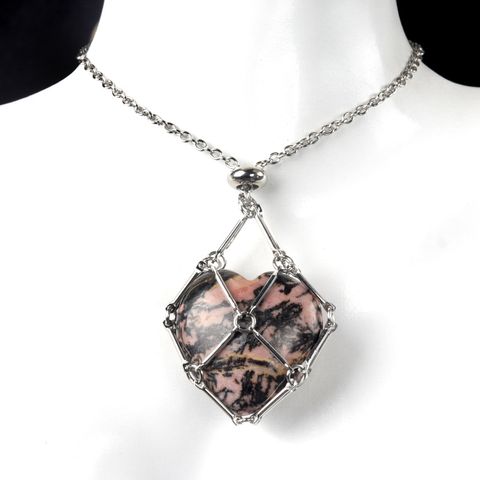 Retro Simple Style Heart Shape Stainless Steel Stone Unisex Pendant Necklace