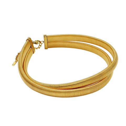 Stainless Steel 18K Gold Plated Roman Style Plating Solid Color Bracelets Necklace