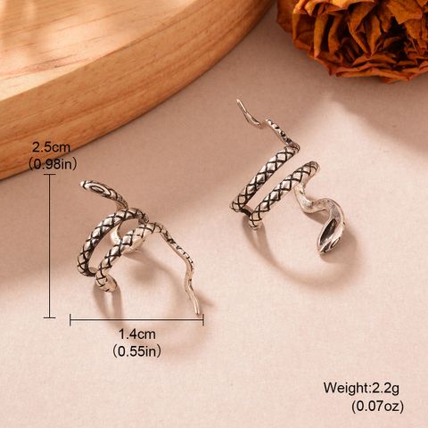 1 Pair Cool Style Snake Plating Copper Plated Thai Silver Ear Cuffs