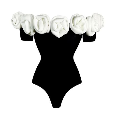 Women's Simple Style Flower One Piece Swimwear