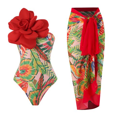 Women's Beach Ditsy Floral Printing One Piece Swimwear