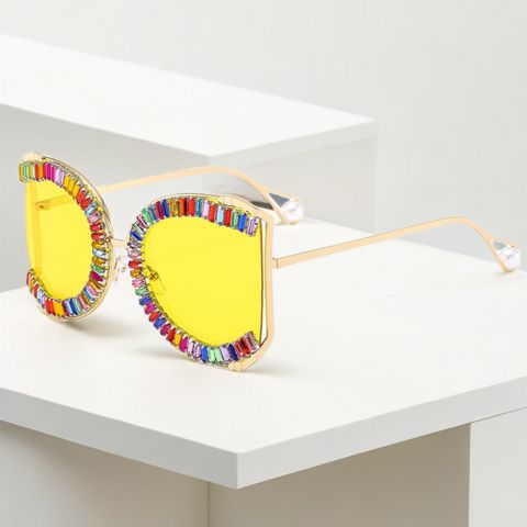 Casual Bloque De Color C.a. Cuadrado Fotograma Completo Gafas De Sol Mujer
