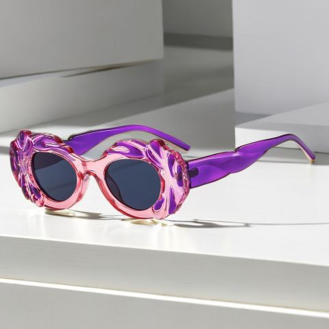 Basic Solid Color Pc Oval Frame Full Frame Women's Sunglasses