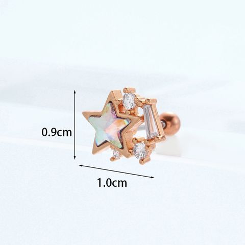 Ear Cartilage Rings & Studs Fashion Geometric 316 Stainless Steel  Copper Zircon