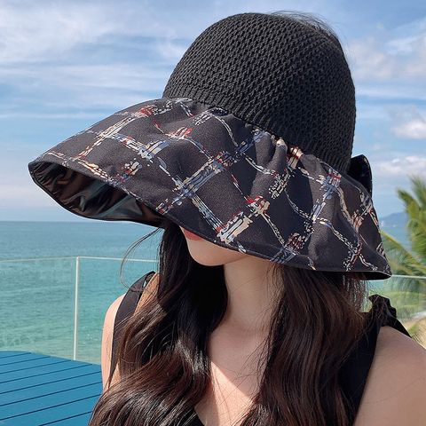 Women's Elegant Solid Color Big Eaves Sun Hat