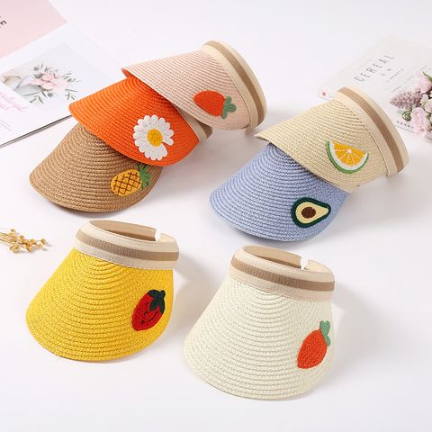 Children Unisex Cute Simple Style Fruit Straw Hat