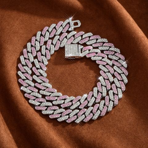 Hip-hop Geometric Alloy Plating Inlay Rhinestones Unisex Bracelets Necklace
