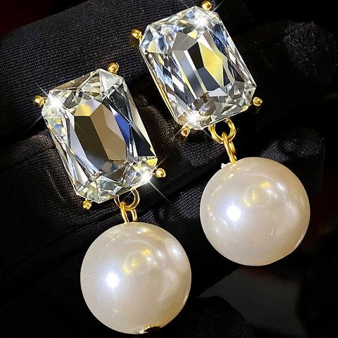 1 Pair Vintage Style Geometric Round Square Alloy Drop Earrings