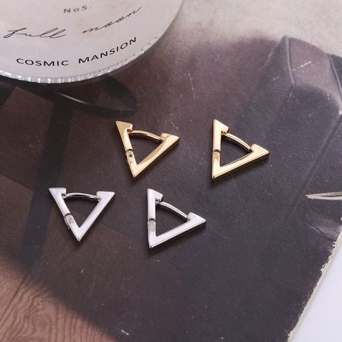 1 Pair Simple Style Triangle Geometric Plating Metal Ear Studs