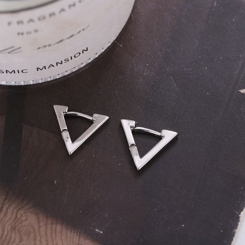 1 Pair Simple Style Triangle Geometric Plating Metal Ear Studs