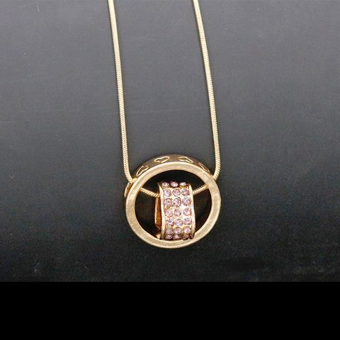 Simple Style Round Alloy Inlay Rhinestones Women's Necklace