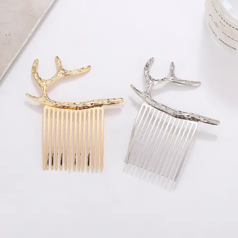 Women's Sweet Antlers Metal Plating Insert Comb