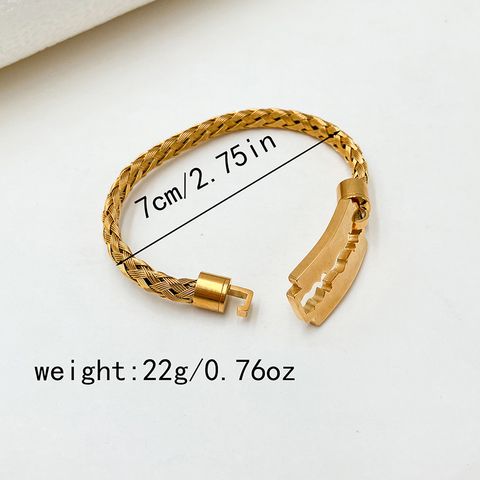 Vintage Style Classic Style Blade Cross Infinity 304 Stainless Steel Gold Plated Bangle In Bulk