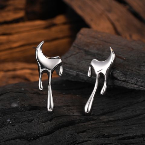 1 Pair Simple Style Geometric Plating Sterling Silver White Gold Plated Ear Studs