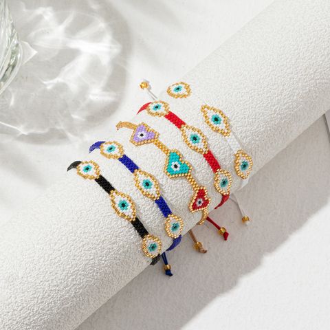 Ethnic Style Heart Shape Eye Glass Handmade Women's Bracelets