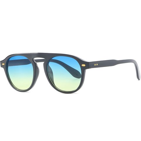 Elegant Color Block Ac Oval Frame Full Frame Women's Sunglasses