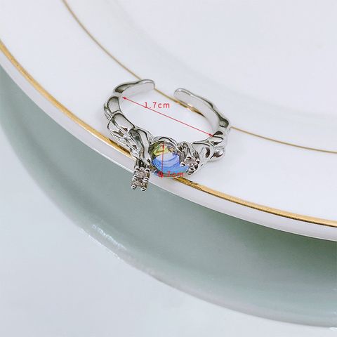 Sweet Simple Style Heart Shape Artificial Gemstones Alloy Wholesale Open Rings