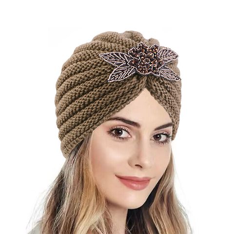 Women's Elegant Lady Flower Eaveless Wool Cap