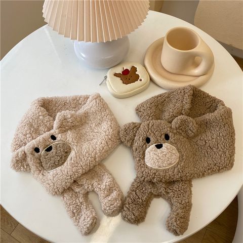 Women's Cute Bear Plush Scarf