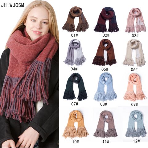 Women's Elegant Lady Solid Color Imitation Cashmere Scarf