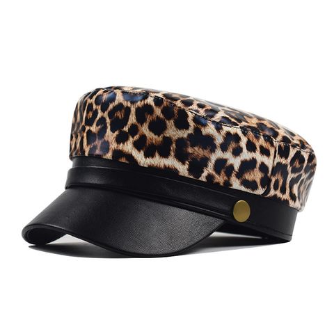 Women's Streetwear Leopard Curved Eaves Beret Hat