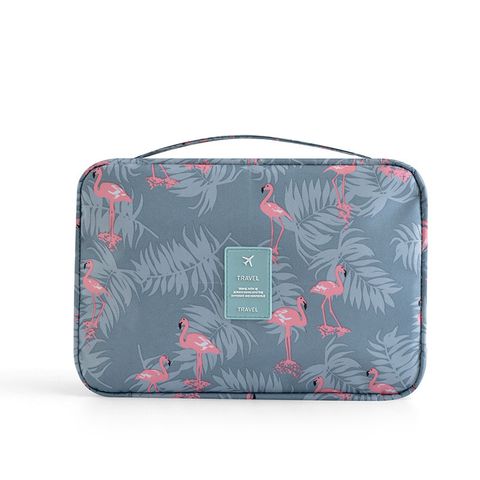 Casual Animal Stripe Flamingo Oxford Cloth Storage Bag Makeup Bags