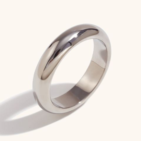 Simple Style Geometric Solid Color Stainless Steel Plating Rings