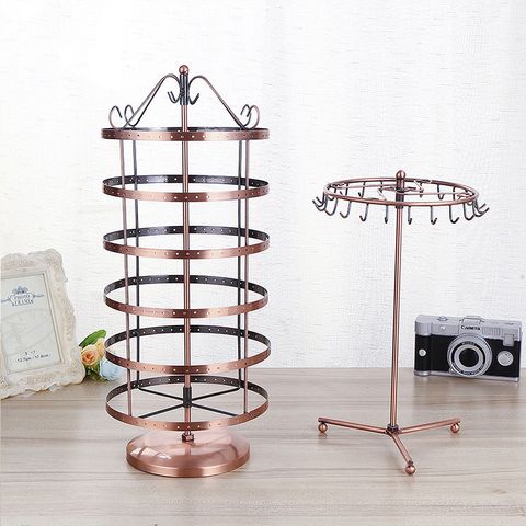 Wrought Iron Jewelry Display Stand Rotating Necklace Storage Rack Hanging Earrings Jewelry Stand  Wholesale