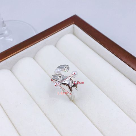 Simple Style Shiny Star White Gold Plated Zircon Alloy Wholesale Open Rings