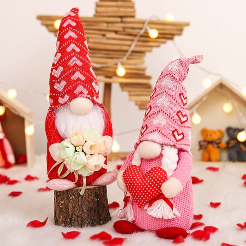 Valentine's Day Cute Cartoon Pp Faux Fur Knit Wedding Date Ornaments