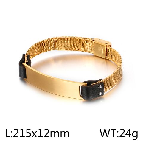 Casual Geometric Titanium Steel Plating 18K Gold Plated Unisex Bracelets