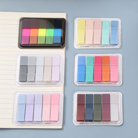 1 Set Solid Color Learning Paper Casual Sticky Note