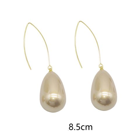 1 Pair Elegant Retro Water Droplets Solid Color Plating Artificial Pearl Alloy 14k Gold Plated Ear Hook