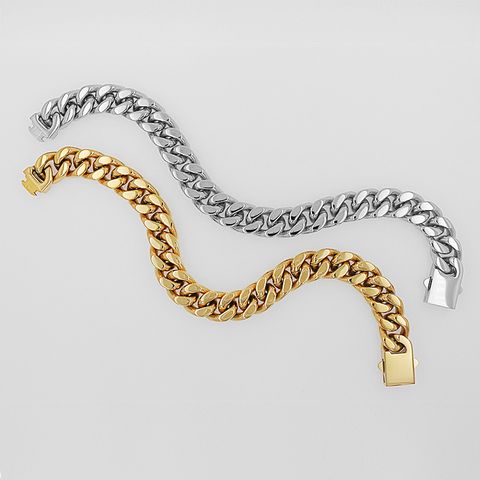 Hip-hop Streetwear Geometric Stainless Steel Plating 18k Gold Plated Unisex Bracelets