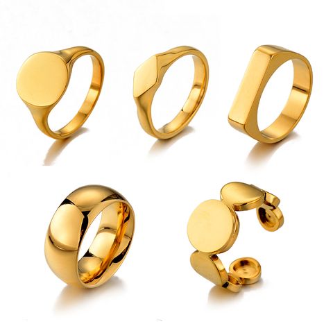 Edelstahl 304 18 Karat Vergoldet Elegant Retro Überzug Geometrisch Offener Ring