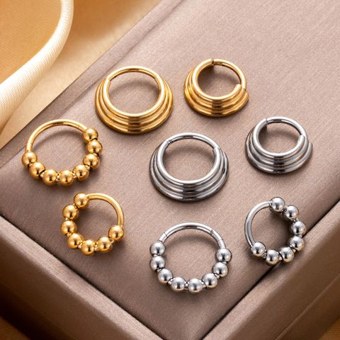 1 Piece Nose Rings & Studs Simple Style Classic Style Circle 316 Stainless Steel  Plating