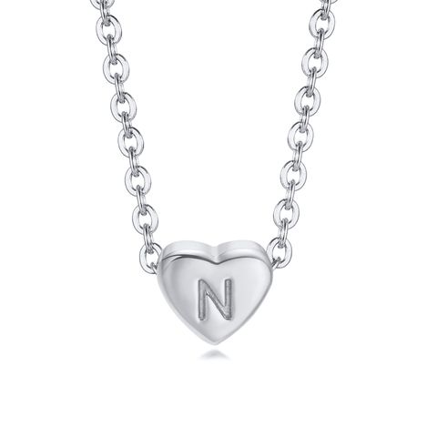 Simple Style Letter Titanium Steel Plating Pendant Necklace
