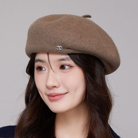 Women's Sweet Simple Style Solid Color Eaveless Beret Hat