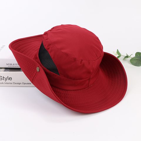 Unisex Simple Style Solid Color Big Eaves Sun Hat