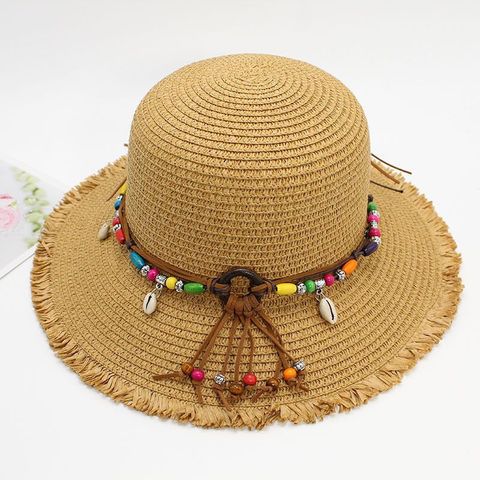Women's Vacation Solid Color Big Eaves Straw Hat